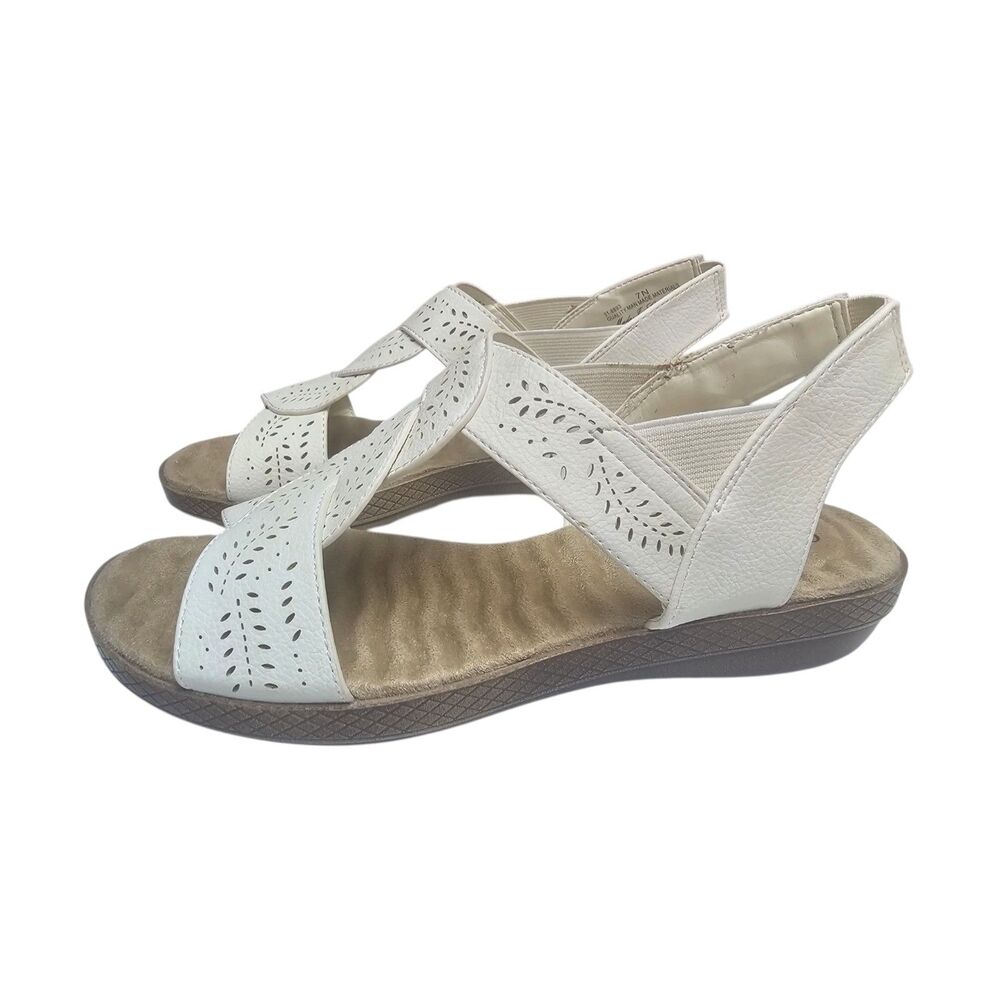 New Easy Street Womens Weare Wedge Sandals Off White 7
